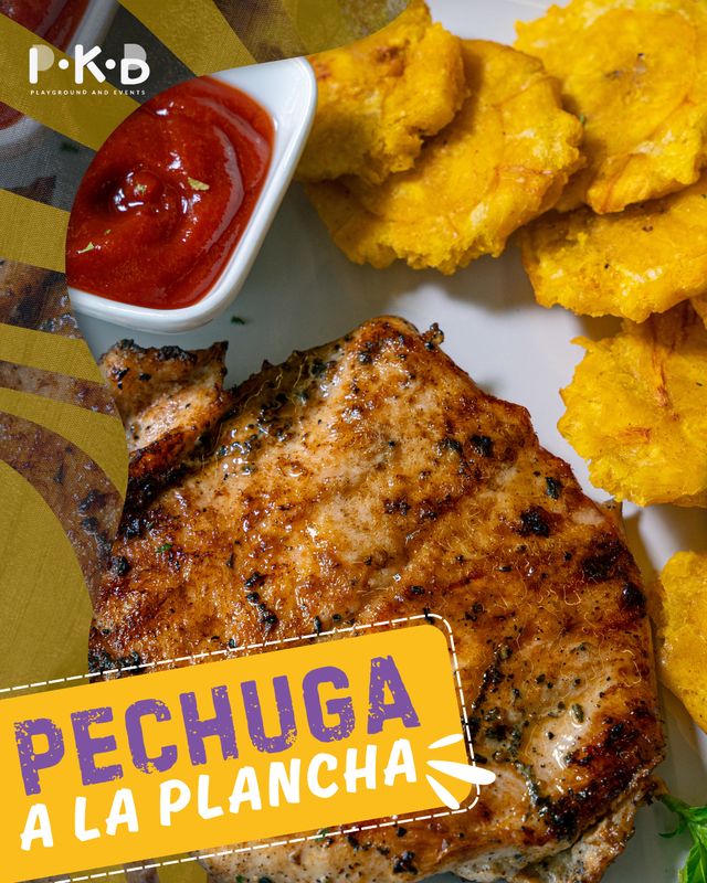 Pechuga a la plancha con tostones